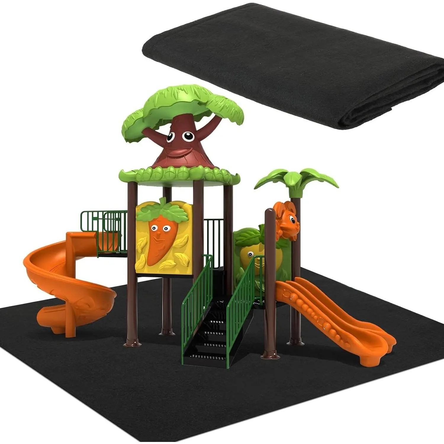55" x 70" Waterproof Slide Mat with Non Slip Backing, Activity Pad Rug Play Mat for Indoor Outdoor Backyard Playground Play Game