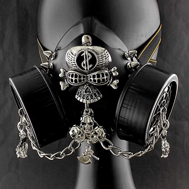 Steampunk Mask Men Masquerade Skeletal Spike Half Face Skull Mask Costume Cosplay Motorcycle Biker Face Mask