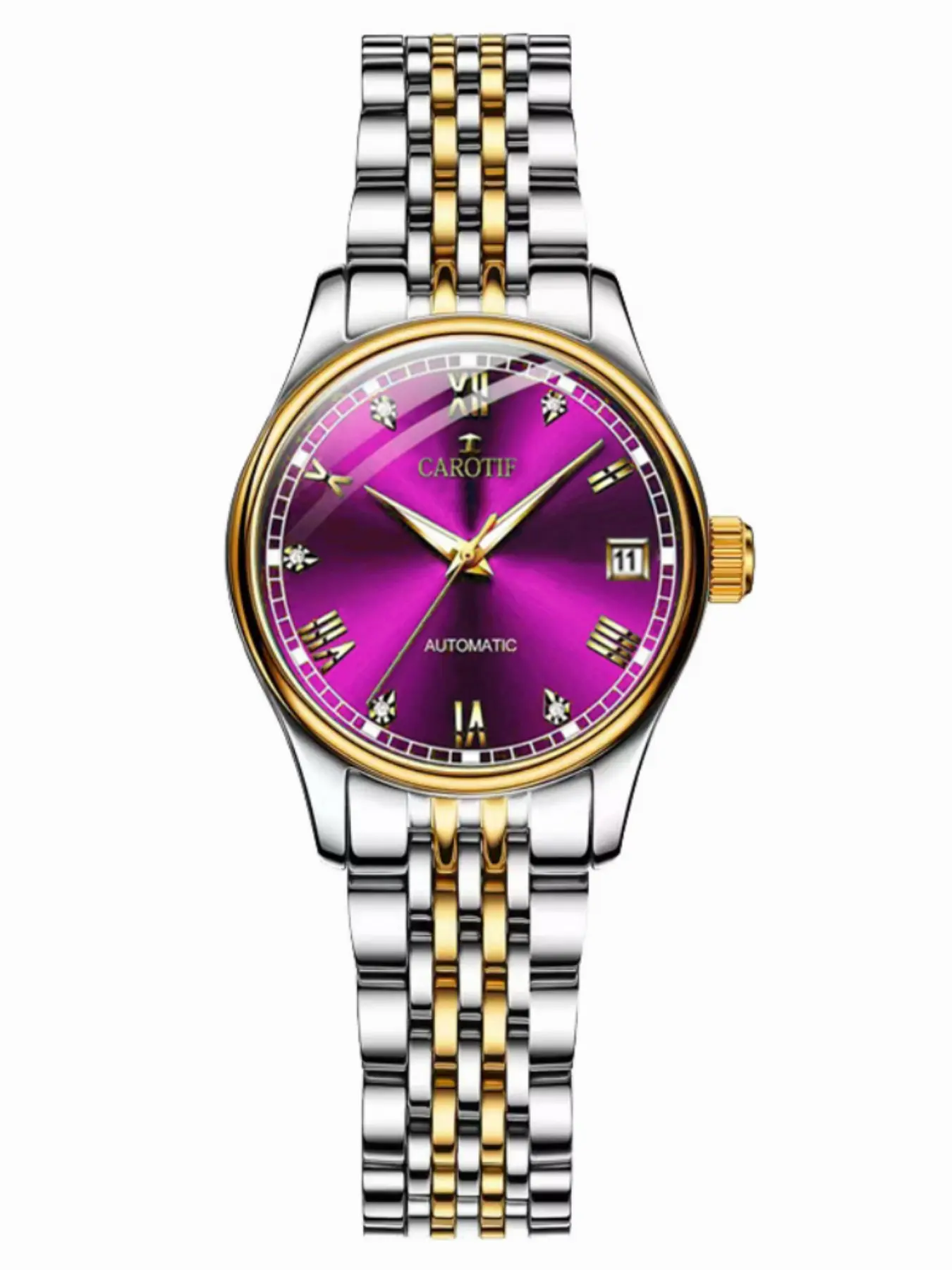 Women's Business Fashion Square Dial Mechanical Watch, Casual Stainless Steel Band, Waterproof, Gift Box, Birthday Present