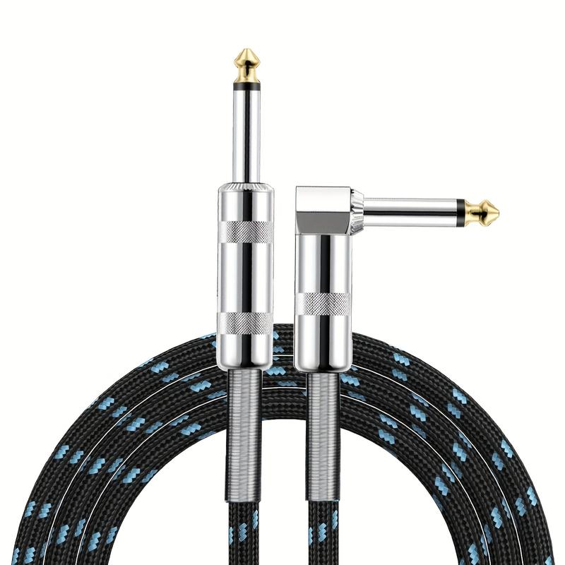 Right Angle Guitar Cable 2-Pack 1/4-Inch Spring Connector for Electric Guitars Bass Keyboards and Pro Audio Gear Multifunctional Audio Cables Pro Audio Right Angle Guitar Cable guitar cord handheld mic xlr male