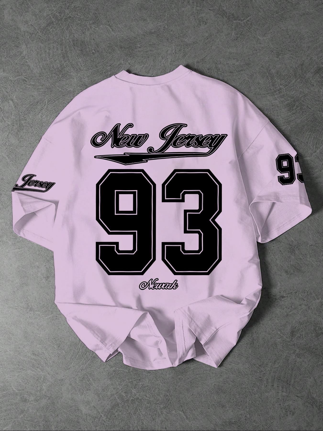 Men's Letter & Number Print Round Neck Tee, Regular Fit Casual Short Sleeve Crew Neck T-Shirt for Summer, Fashion Men's Top for Daily Wear, Athletic Sports Clothing