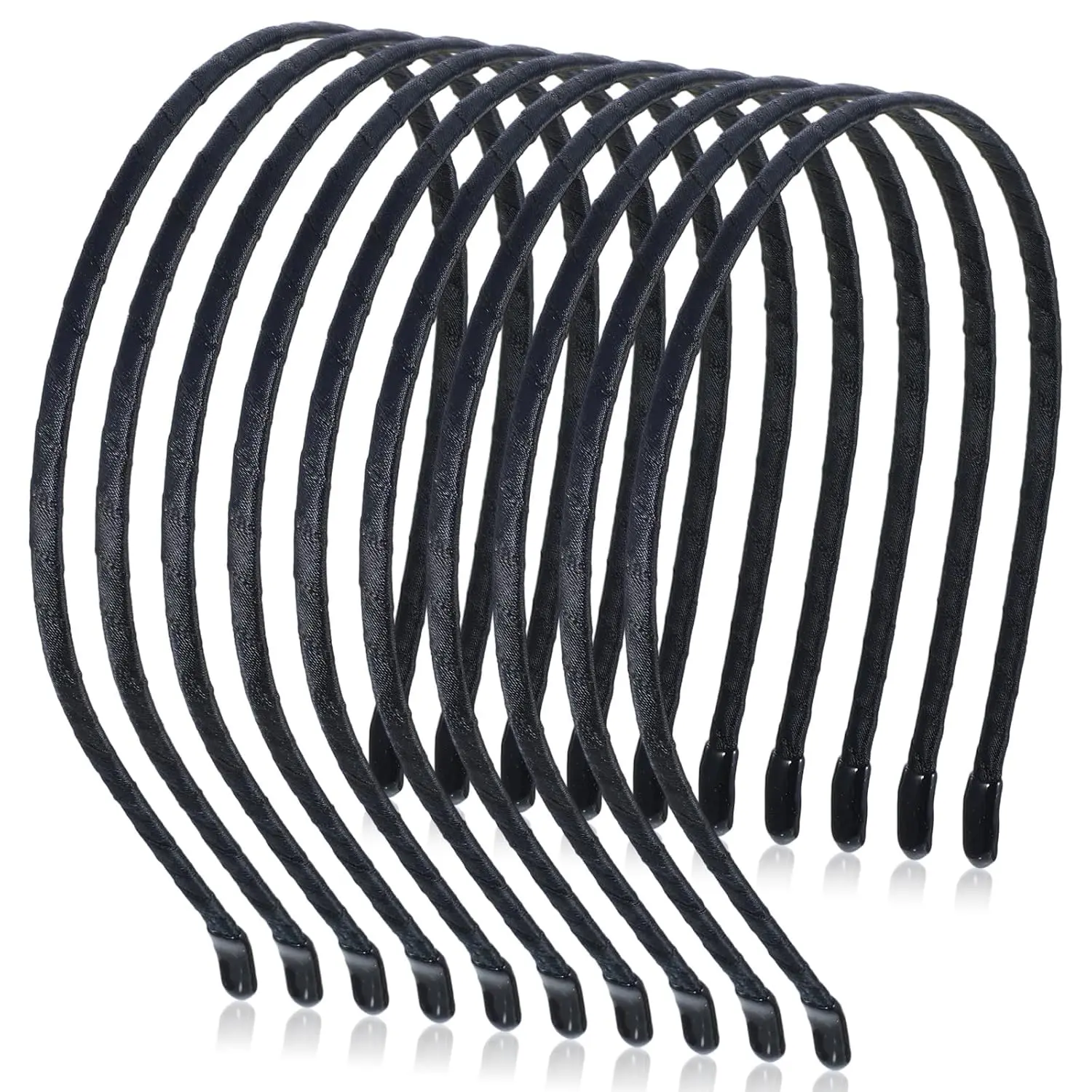 10 count Metal Hair Band, 0.5 cm/0.2" Black Headband Thin Smooth Wire Headband Blank Plain Hairband Craft Headbands Frame Base for Women Men Girls DIY Hair Accessories