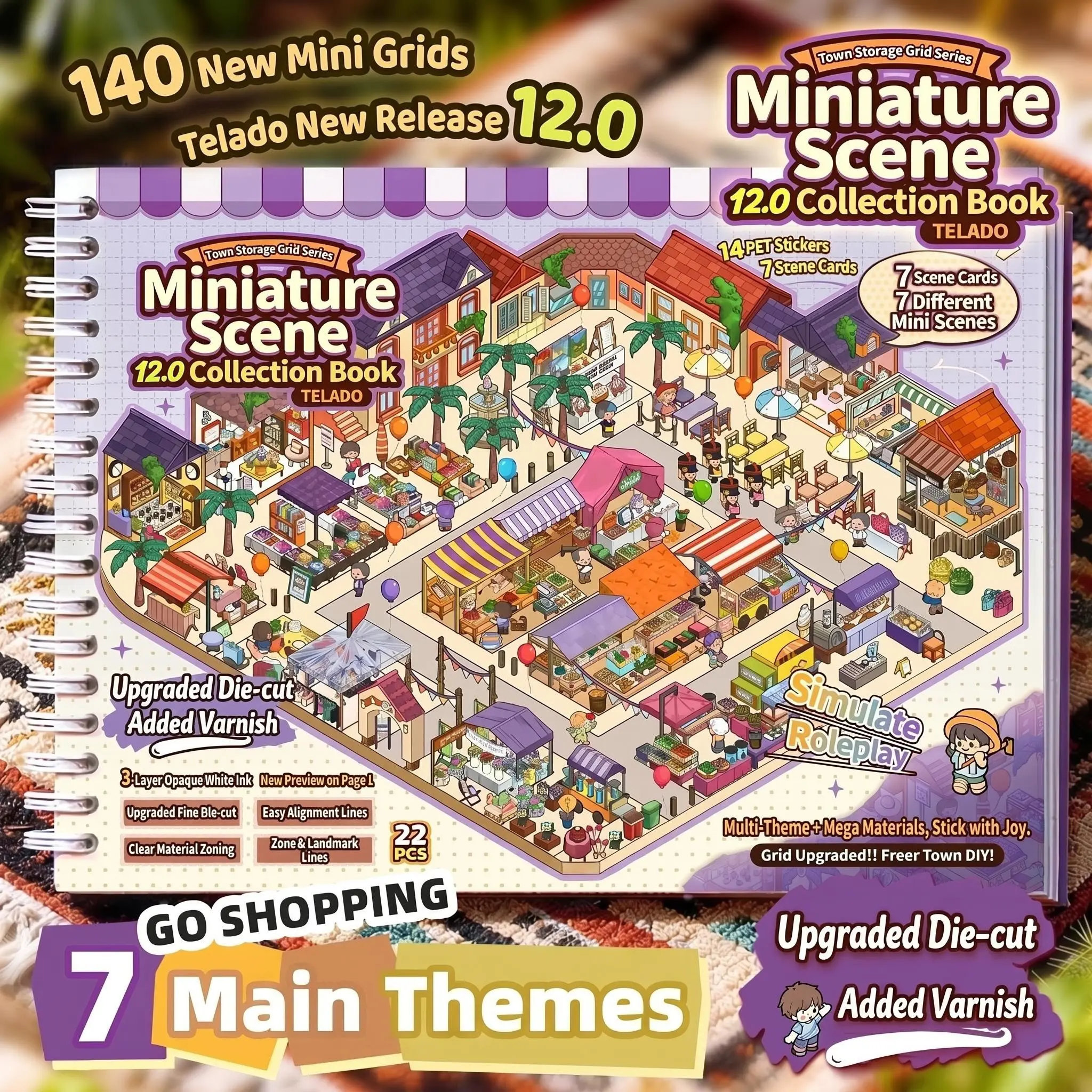 Colorful Miniature Scene Stickers Set, Collaborative Edition, Store Management Code Goods, Sleep Aid, Stress Relief, 12.0 Version #DioramaStickers #SceneStickers #JournalSupplies #Scrapbooking #CraftStickers #MiniScene #AestheticJournal