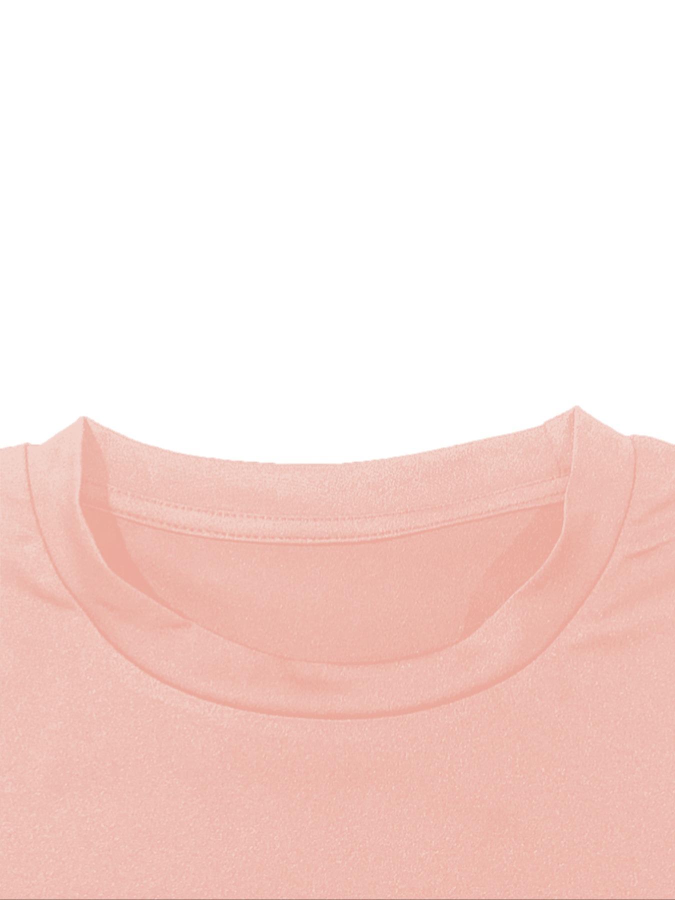 Women's Letter Print Round Neck Crop Tee, Casual Streetwear Short Sleeve Crew Neck T-shirt for Summer, Women's Top for Daily Wear, Graphic Tees Women, Womenswear, Polyester