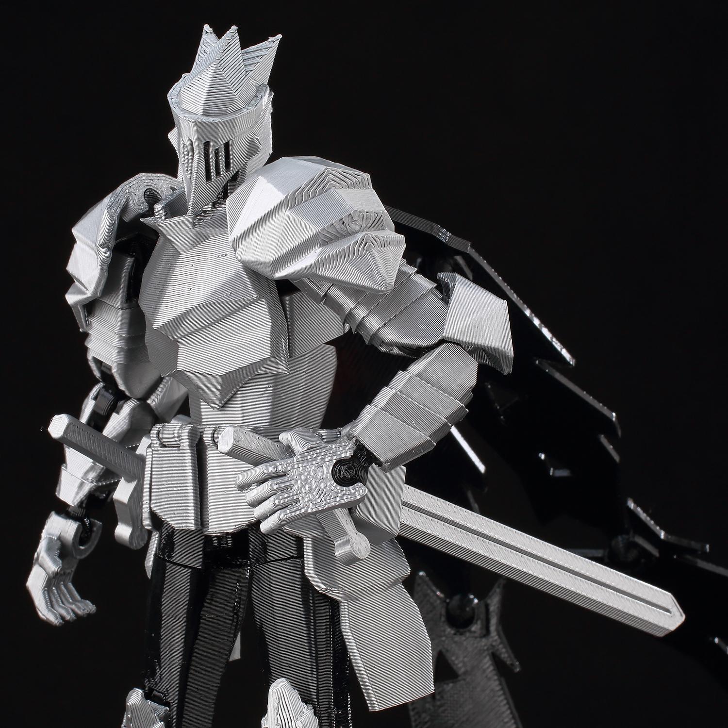 ​9L3D Lucky13 Silver Knight Robot Action Figure Dummy13 with Giant Sword T13 Multi-Jointed 3D Printed Collectible Toy Titan13​ popular