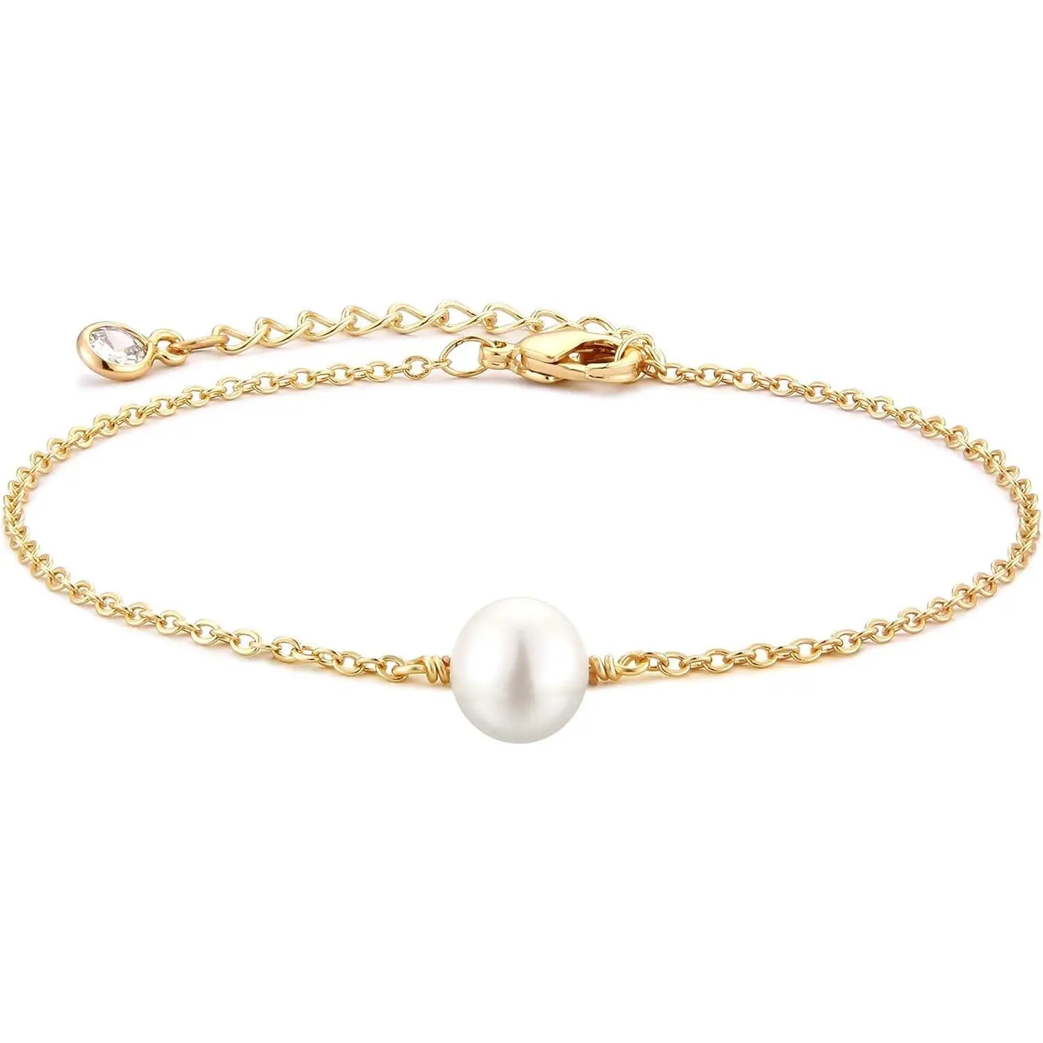 MEVECCO Bracelet for Women 14K Gold Plated Dainty Chain Simple Jewelry Cute Handmade Minimalist for Her