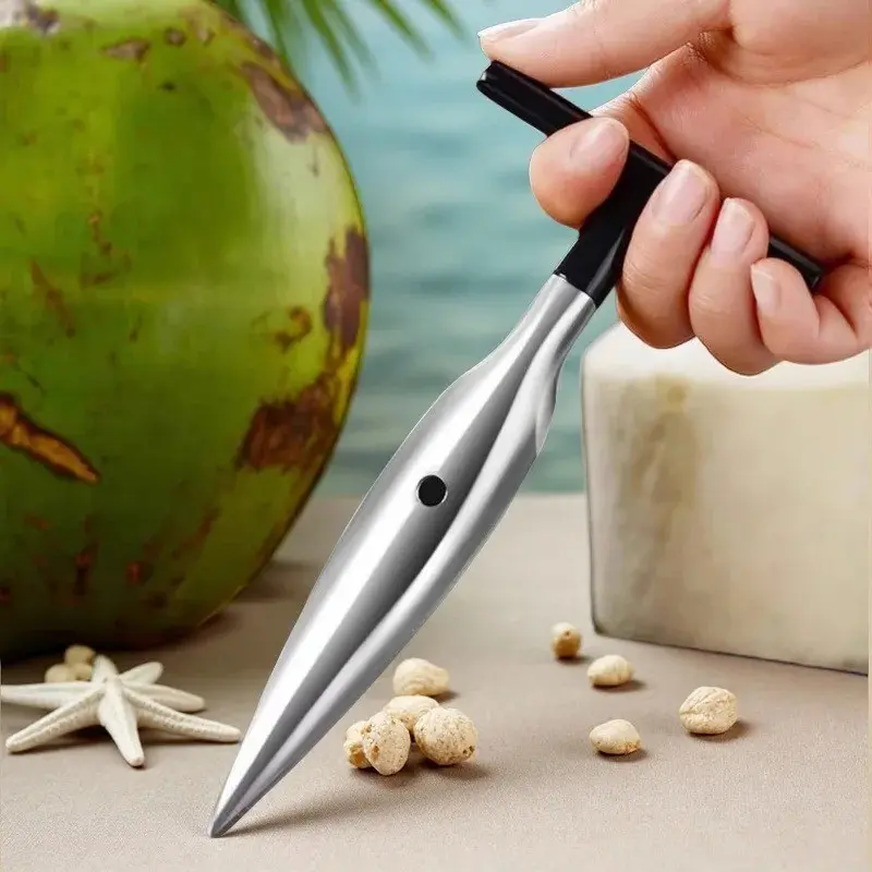 Portable Kitchen Tool Stainless Steel Coconut Shell Opener Scraper, Manual Drilling Coconut Opener, Easy-To-Use Kitchen Utensil