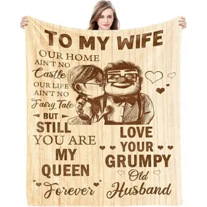 CENSIHER Gift Blanket for Wife - Wedding Anniversary, Birthday, Christmas, Valentine's, Mother's Day - Healing Thoughts Present
