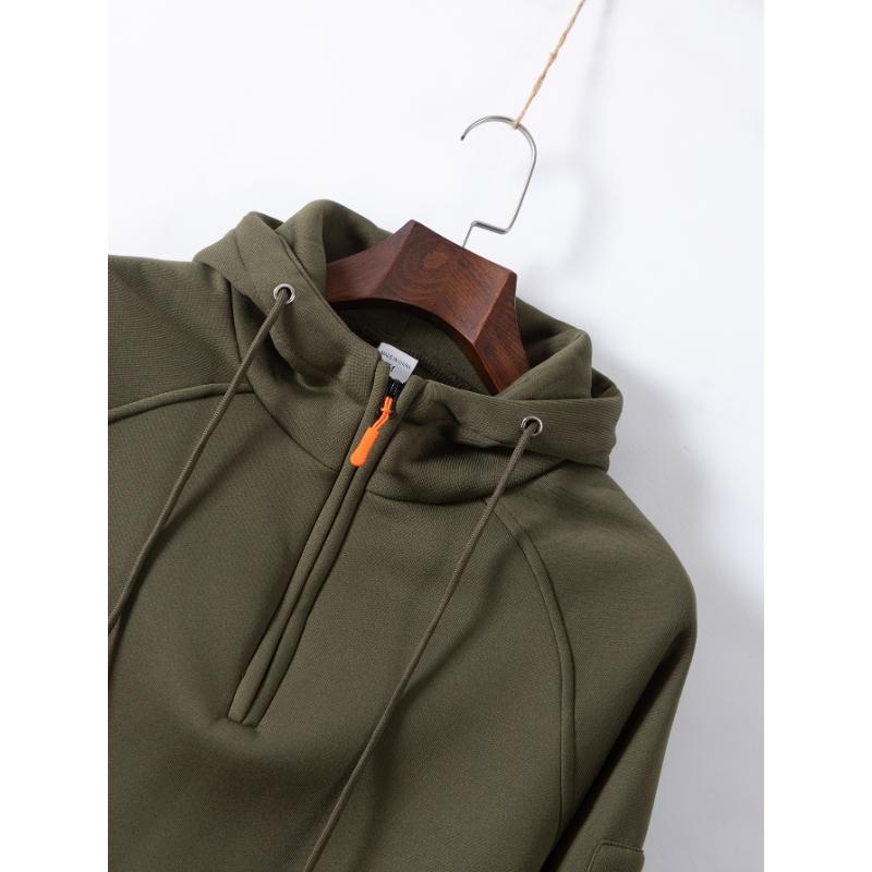 Men's Half-Zip Pullover Hoodie - Soft Cotton-Blend Fleece, Kangaroo Pocket, Drawstring Hood, Relaxed Fit, Reinforced Stitching SpringStatements