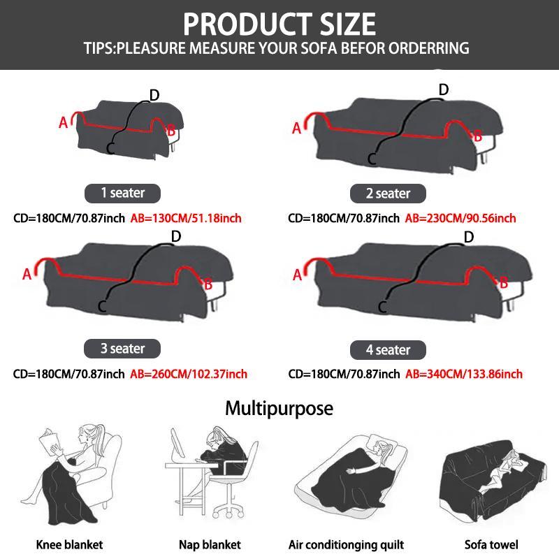 Geometric Pattern Sofa Cover, 1 Count Soft Comfortable Washable Sofa Slipcover, Dustproof Couch Protector, Universal Sofa Protector, Dustproof Sofa Protector for Home Living Room Bedroom Hotel Dormitory, Elastic Sofa Slipcover, Sofa Couch Covers