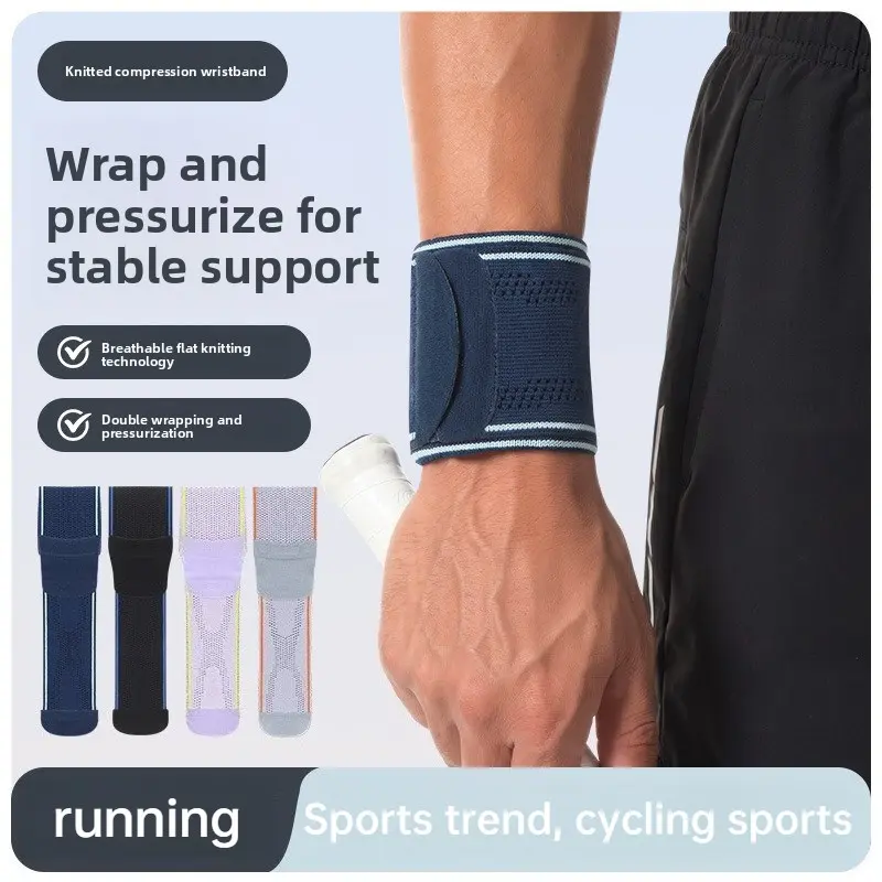 1PC Knitted Wrist Wrap – Compression + stabilization for basketball, badminton & gym. Breathable & secure. Breathable Wristbands Sports Wristband
