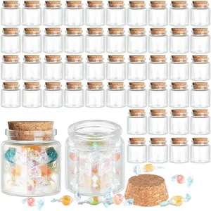 Patelai 24 Pcs Small Glass Jars with Cork Lids, Mini Potion Bottles Bulk Tiny Wishing Vial Spell Jars for DIY Art Crafts Gift Father's Day Graduation Wedding Birthday Party Favors (50ml/1.7oz)