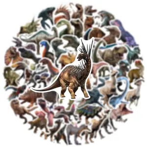 50Pcs Jurassic Dinosaur Stickers For DIY Laptop Phone Suitcase Notebook Ancient Animal Sticker Graffiti Decals