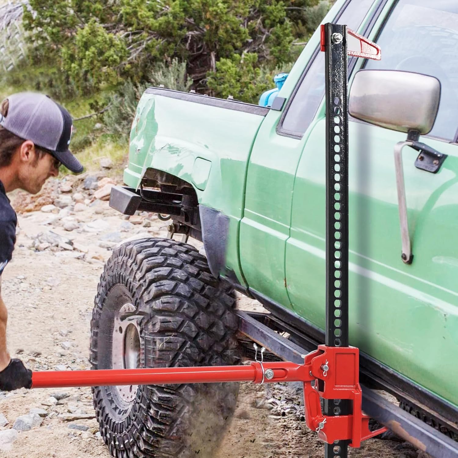 【GARVEE】3 Ton Heavy-Duty Farm Jack: Versatile 33" and 48" Utility Options with 6600 Lbs Capacity for ATV, UTV, SUV, Tractor, and Truck Use - Perfect for All Your Lifting Needs! Tire Inflator Tool Tire Inflator Pump