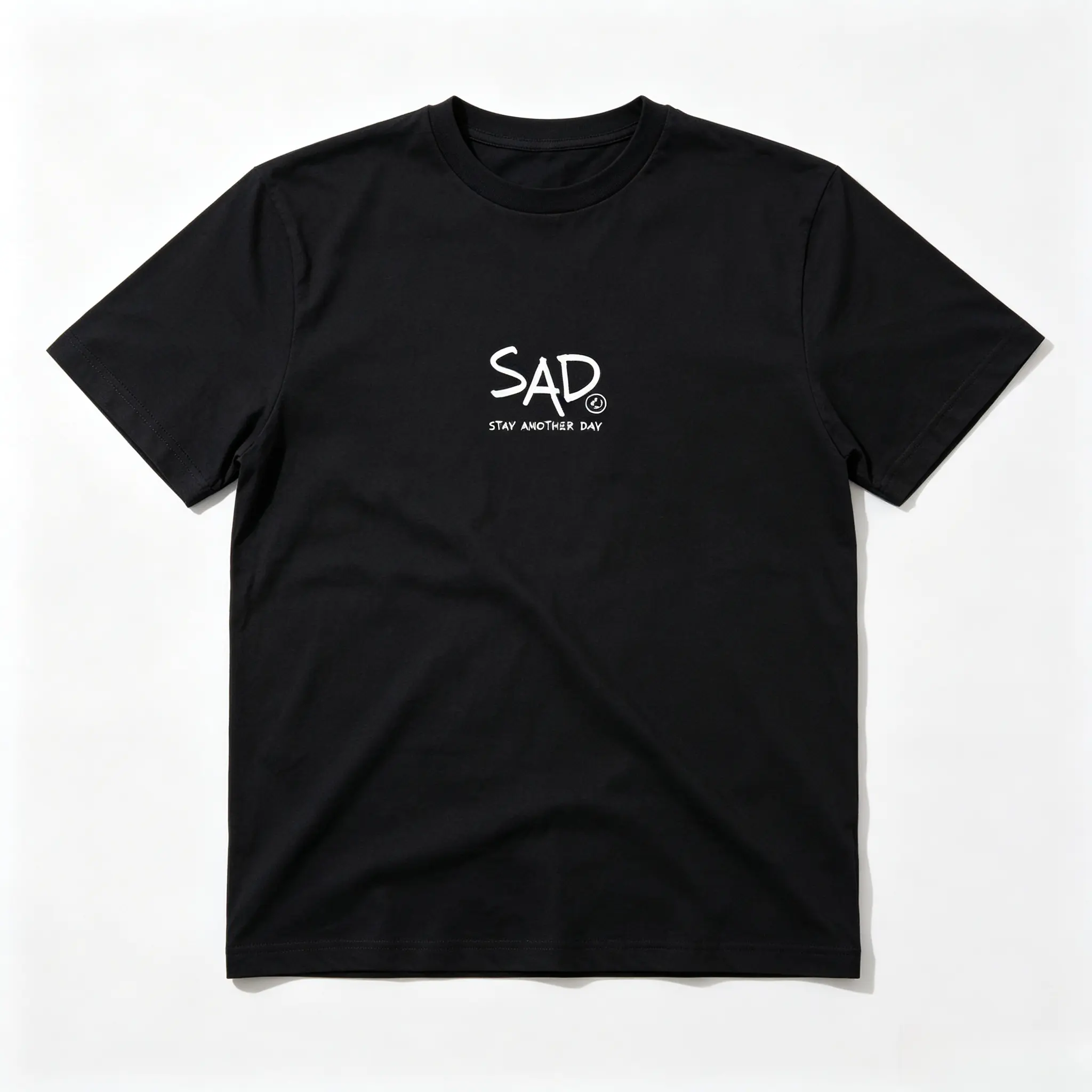 Women's Organic Cotton Loose-Fit SAD Stay Another Day Graphic Oversized T-Shirt, Fashion Casual Comfort Outfit, Sweet Valentine's Day Gift For Loved Ones, Graphic Print