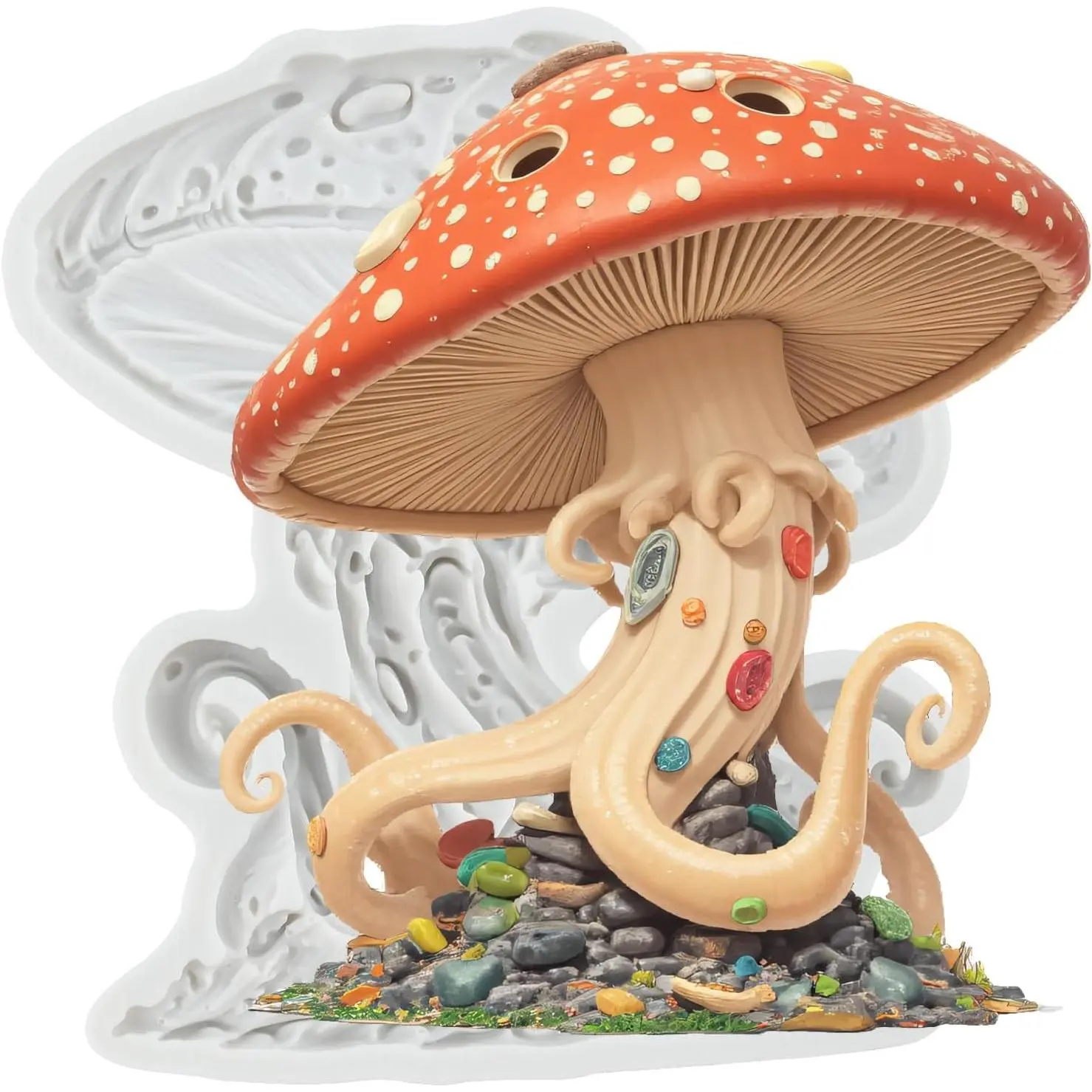 Mushroom Fondant  Molds Mushroom  Mold for Cake Decoration Cupcake Topper Candy Sugar  Paste Polymer Clay