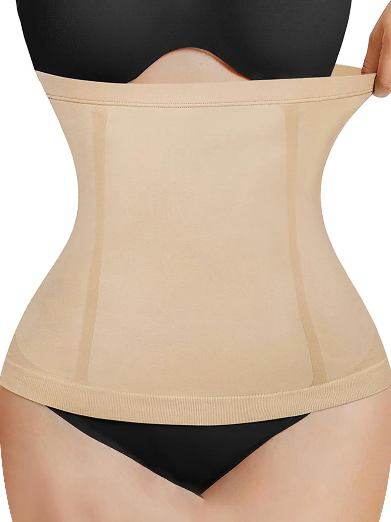 Women's High Elastic Lightweight Breathable Sweat Absorbing Waist Cincher Belt, Invisible Seamless Adhesive Waistband for All Seasons