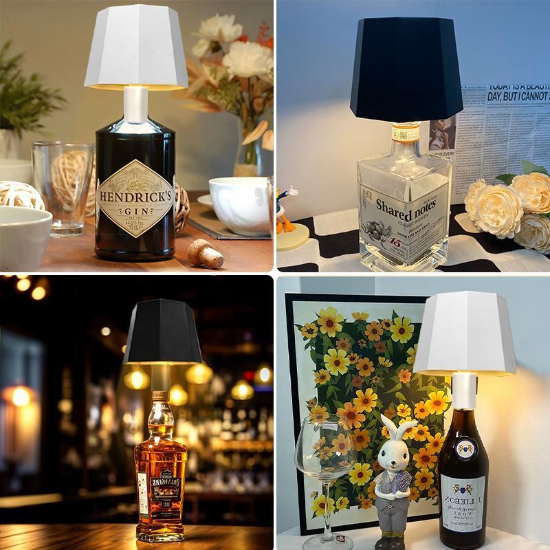 Portable LED Wine Bottle Light, Ambient Decoration Lamp with Touch Control, Rechargeable Dimmable for Wine Beer Bottles, 3 Color Modes, Perfect for Parties