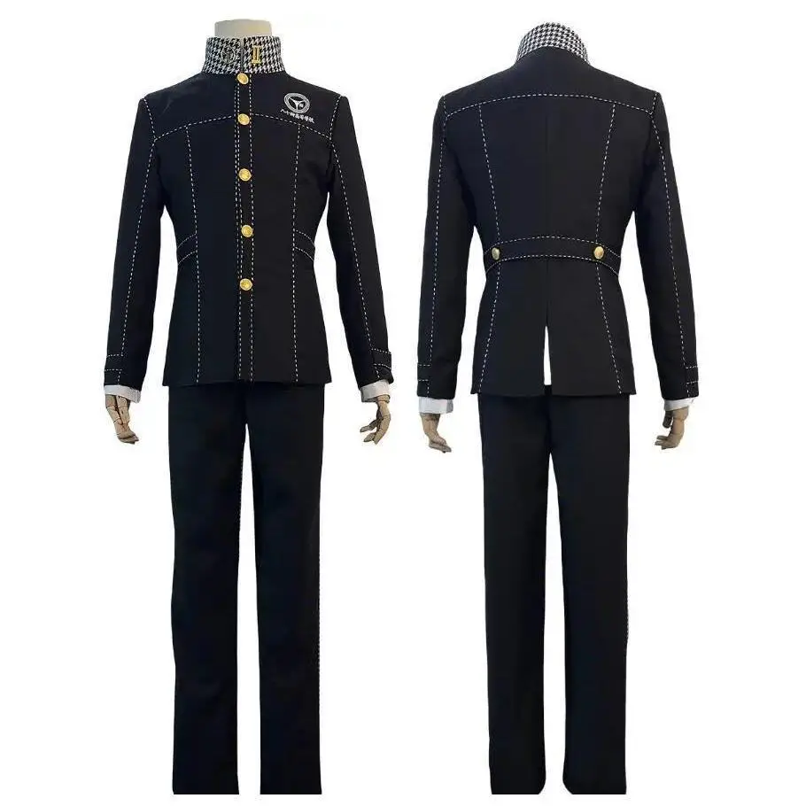 Anime Mens Yu Narukami Outfit Cosplay Costume School Uniform Coat Shirt Pants Halloween Christmas Outfit Suit