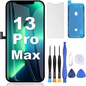 Screen Replacement for iPhone 13 Pro Max LCD, [Support Face ID] Full HD Retina Display Touch Screen Digitizer Frame Assembly with Repair Tools Kit