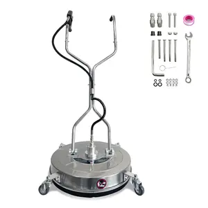 30" Pressure Washer Surface Cleaner with Dual Handles, Stainless Steel, 4-Wheel Design – 5200 PSI for Driveways, Sidewalks, Decks & Patios