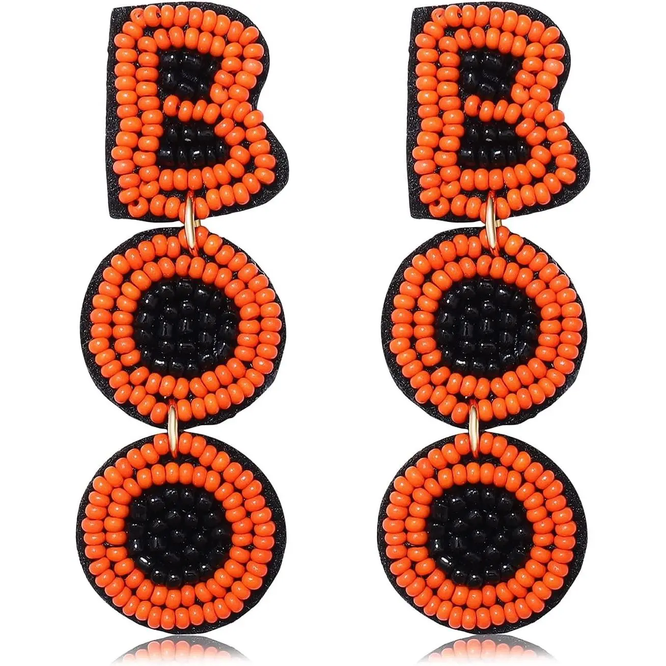 Halloween Beaded Boo Earrings for Women - Spooky Ghost Pumpkin Drop Dangle Jewelry - Handmade Gothic Costume Party Holiday Festive Gifts(Gift)