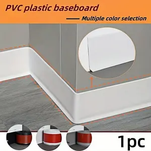 Self-Adhesive PVC Baseboard Decor, Interior Decor, Wall Decoration, Interior Moulding Trim, Flexible 8cm Soft PVC Skirting Board, Baseboard Molding Viny, Corner Protector, Reusable Wall Edges Trim, Easy Installation, White, Black Options