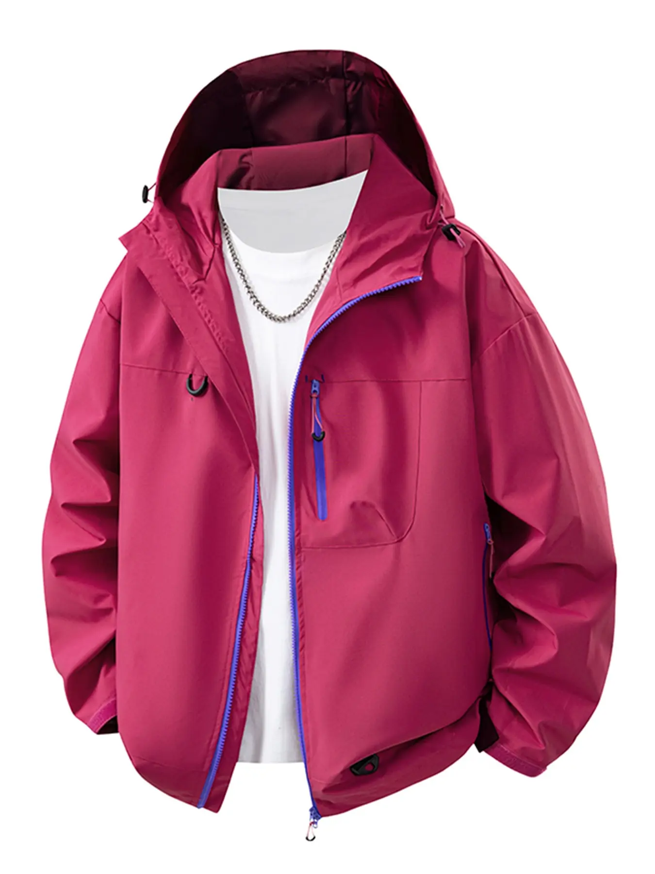 Men's Fashion Waterproof Jacket, Spring & Fall Outdoor Sportswear, Stylish Men's Outerwear for Active Lifestyle