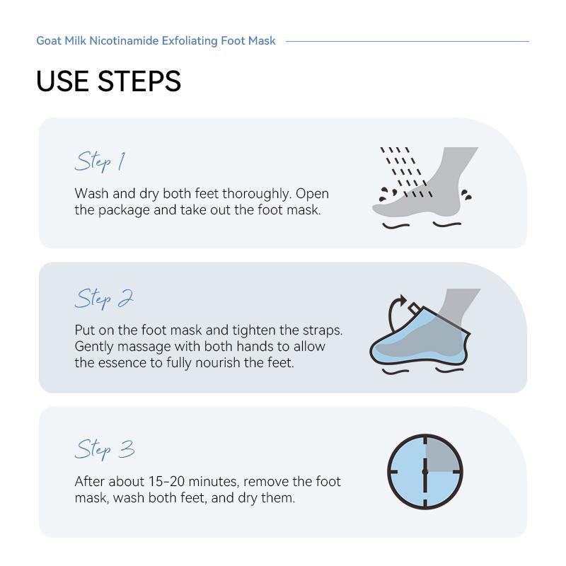 Skin-friendly Exfoliating Foot Mask, 3 Pairs Natural Moisturizing Foot Care Mask for Christmas Gift, Nourishing Foot Care Product