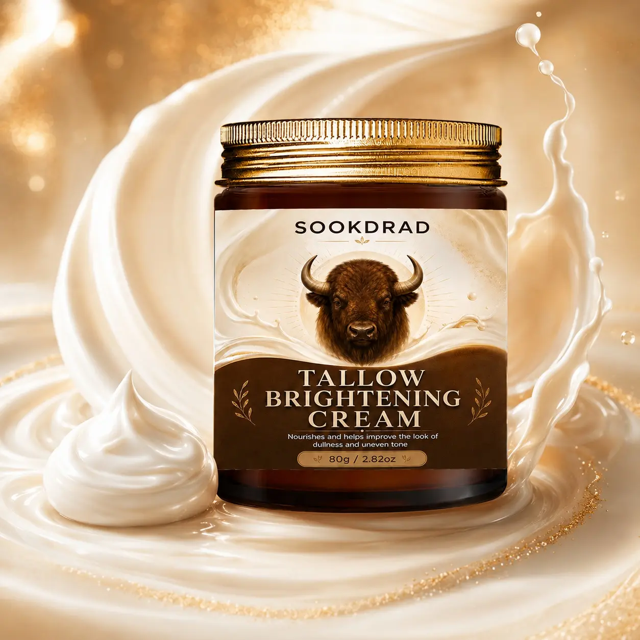 Tallow Brightening Cream, nourish skin, reduce dullness, even skin tone, daily skincare, 80g