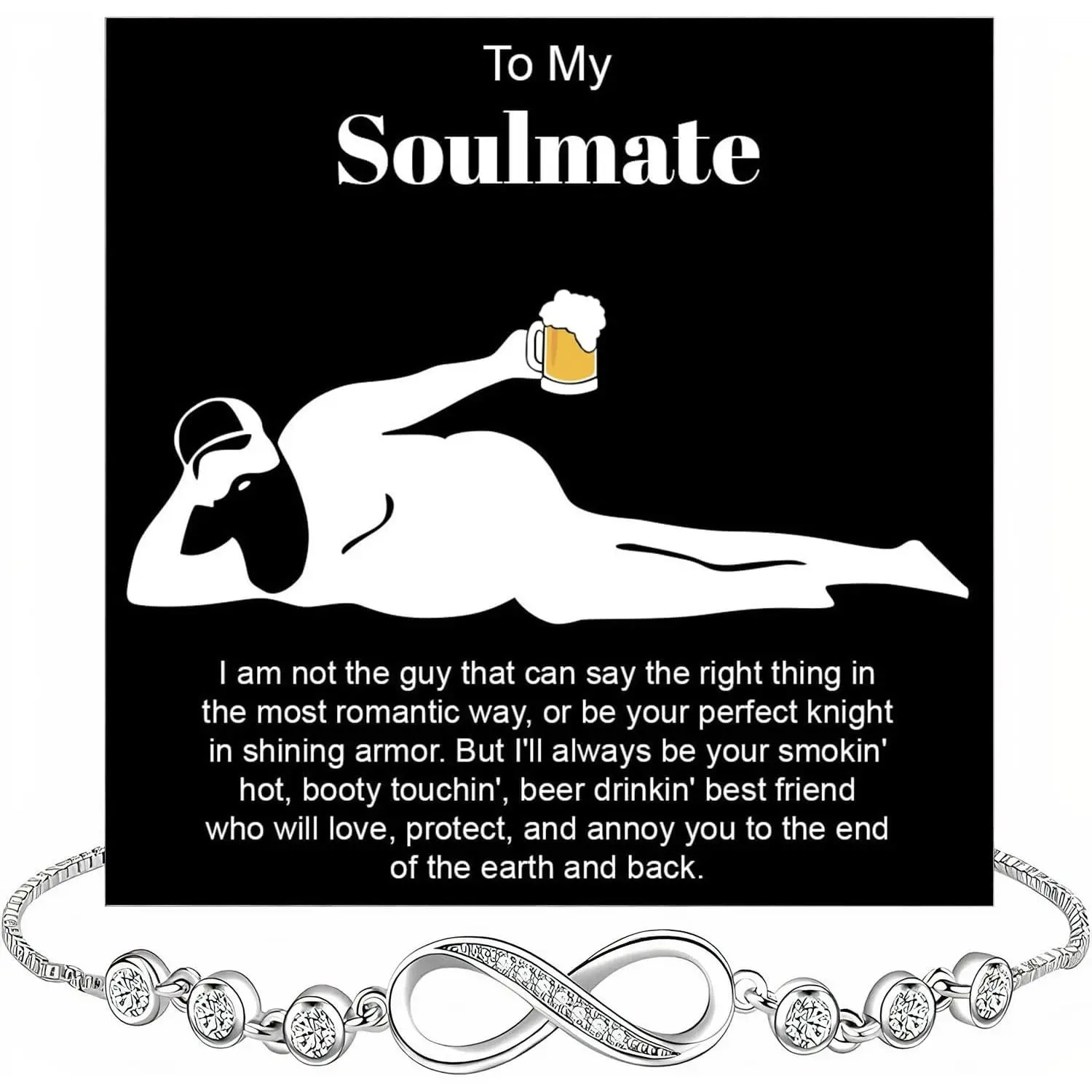 To My Soulmate Bracelet For Women, Funny Gifts For Girlfriend, Personalized Christmas Presents For Girlfriend,  Birthday Meaningful  Ideas For Wife, Women Romantic  For Her Anniversary