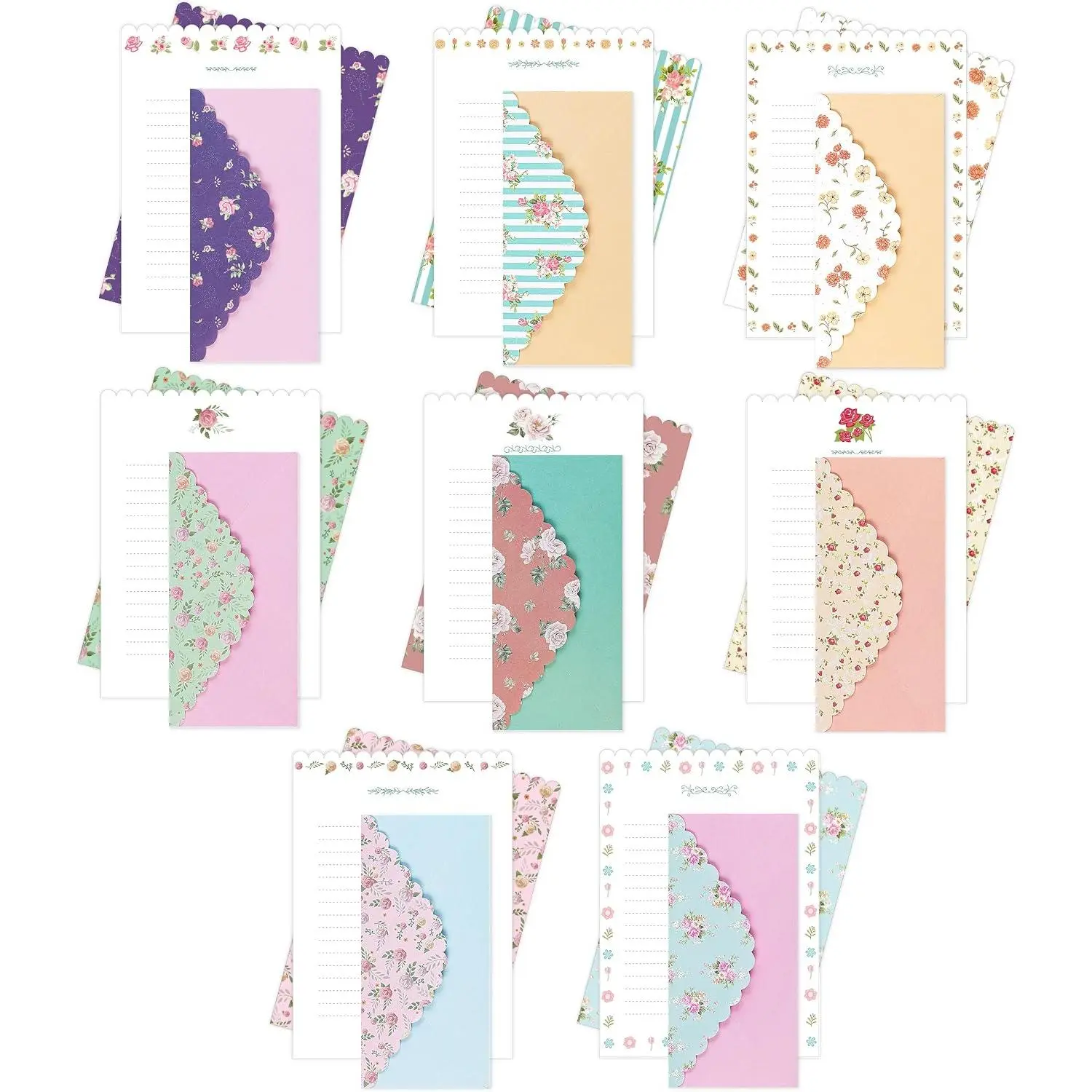 - Stationery Writing Paper Set with Envelopes, 7.5" x 10.2" | 32 Letter Sheets & 16 Envelopes, Smooth Printable Letter Paper for Handwritten Notes, Personal Letters, Invitations