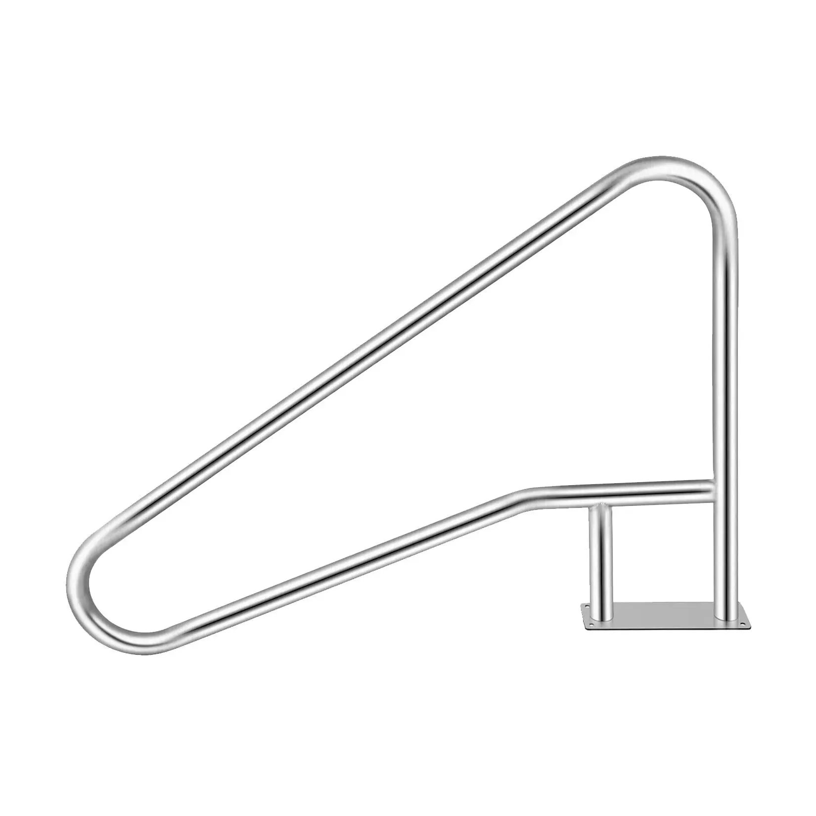 304 Stainless Steel Pool Handrail Heavy Duty 375lbs Load Pool Railing with Blue Non-Slip Grip Sleeve Inground Swimming Pool Hand Rail for Outside Spa Hot Tub Steps Anti-Rust Water Park Safety Grab Bar with Drill Bit Base