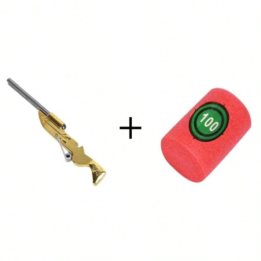 Mini Steel Toothpick Crossbow with Foam Target – Safe Shooting Game for Kids & Adults, Fun Desk Toy for Holiday Parties, Fall Festivals & Birthday Gifts