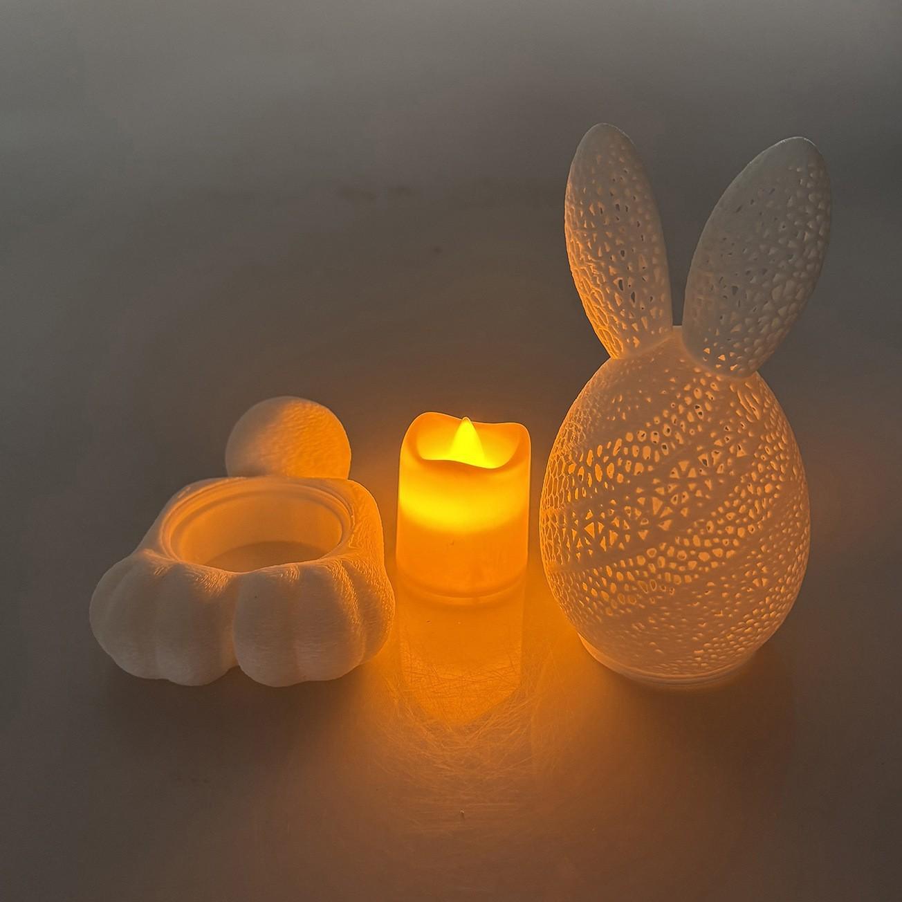 3D Printed LED Easter Hollow Rabbit Lamp, Festive Rabbit Party Decoration Ornament