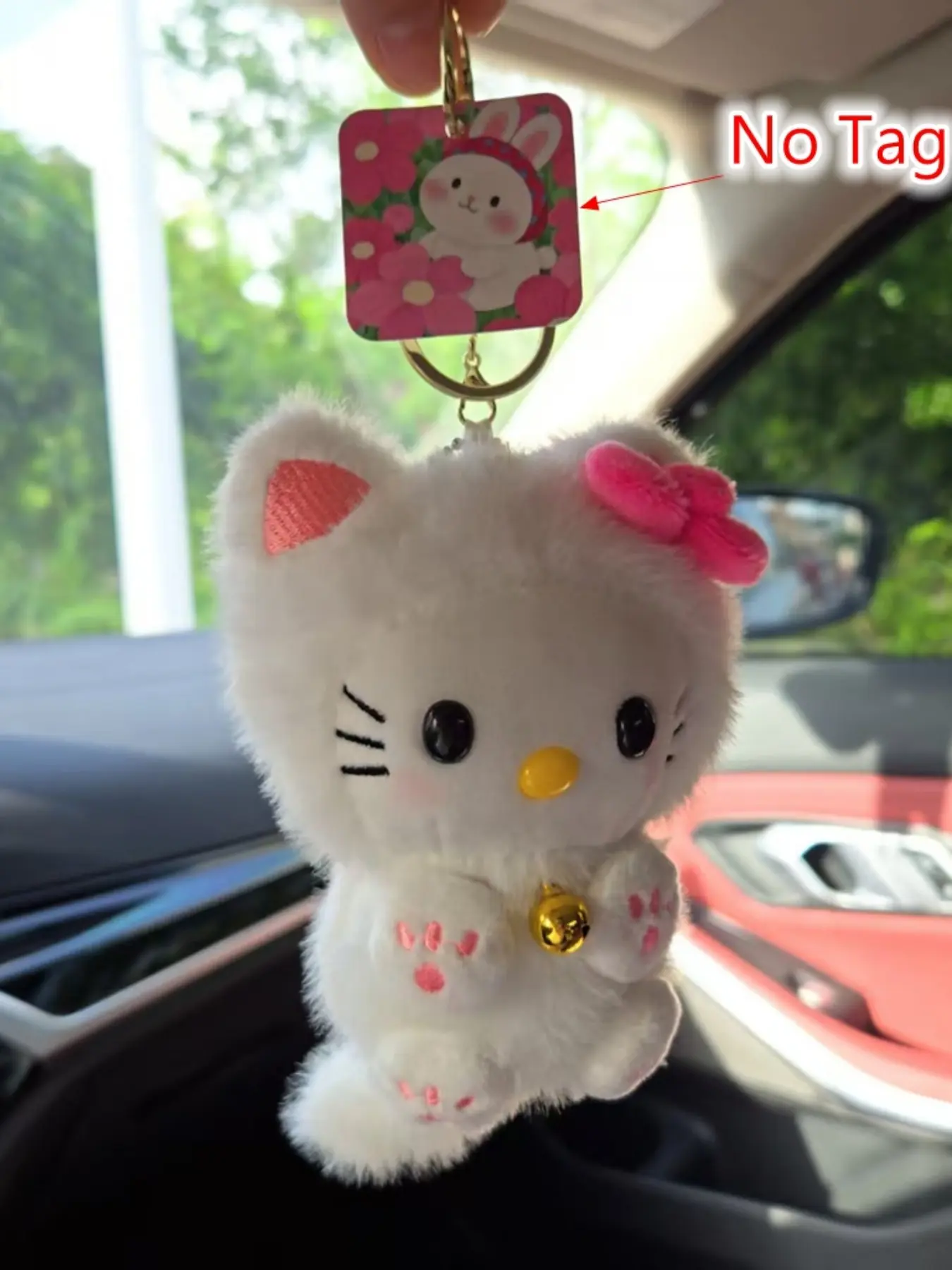 Sanrio Hello Kitty Plush Toy, Long Tail Hello Kitty Keychain, Cute Cartoon Pattern, Perfect Gift for Holidays, Soft and Adorable