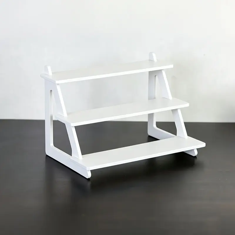 Mini 3-Tier Step Display Stand, Desktop Tiered Storage Organizer Shelf, Ladder Riser Collectibles Display Rack, Multi-Layer Countertop Decor Holder for Mini Figurines, Statues, Small Ornaments, Makeup Trinkets, Ideal Home Tabletop Decor for Bedroom Bathr