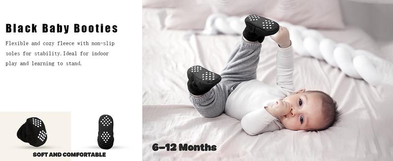 Baby Fleece Booties Newborn Unisex Booties Non-Slip Newborn Infant First Walkers Warm Shoes House Slippers for Baby Boys & Baby Girls Toddlers