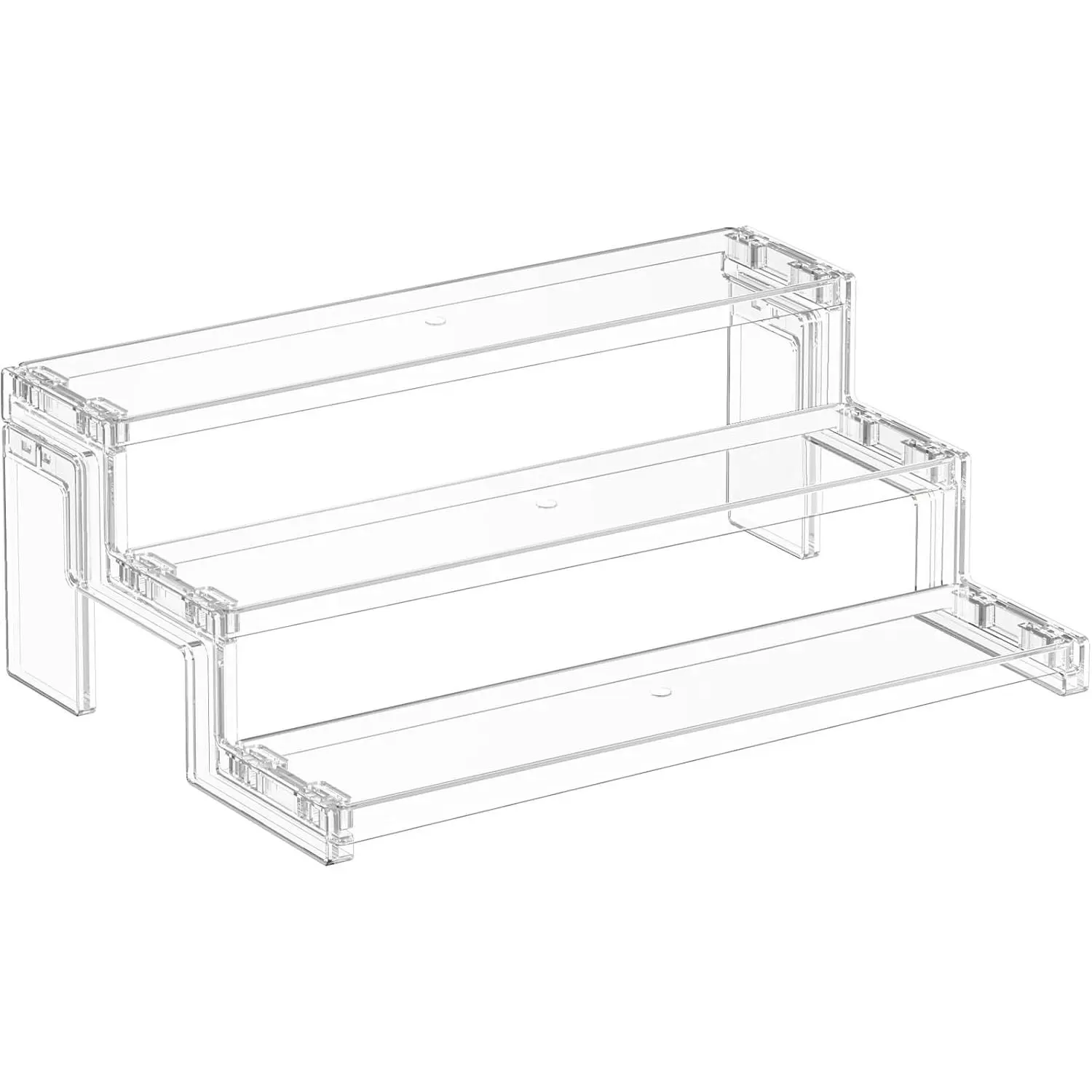 Rack, Perfume Cologne Organizer, Cupcake Stand, Tool-Free Assembly, Display Riser Shelf, Seasoning Figurine Makeup Holder, Room Decor, Kitchen Cabinet Storage, Clear, 12in-3 Tier, 1 count