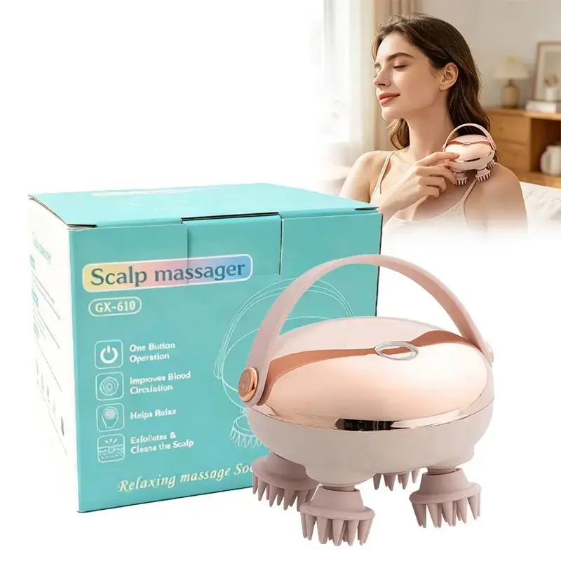 Handheld Wireless Scalp Massager, 3 Massage Modes, Waterproof, Dry/wet Use, Comfortable Head Massage, Relaxing Scalp Cleanser