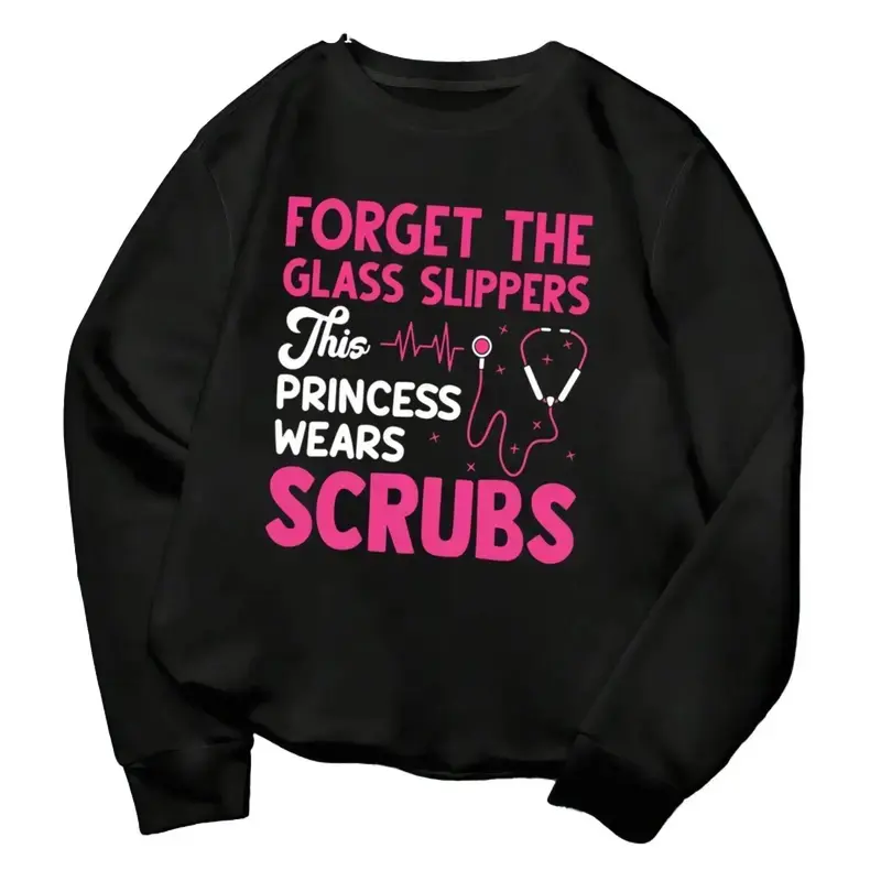 Women's Funny Nurse Statement Tee, Lightweight Long-Sleeve Medical Caregiver Sweatshirt - Fits Everyday Style, Ideal for RN Week (Sports Outerwear)