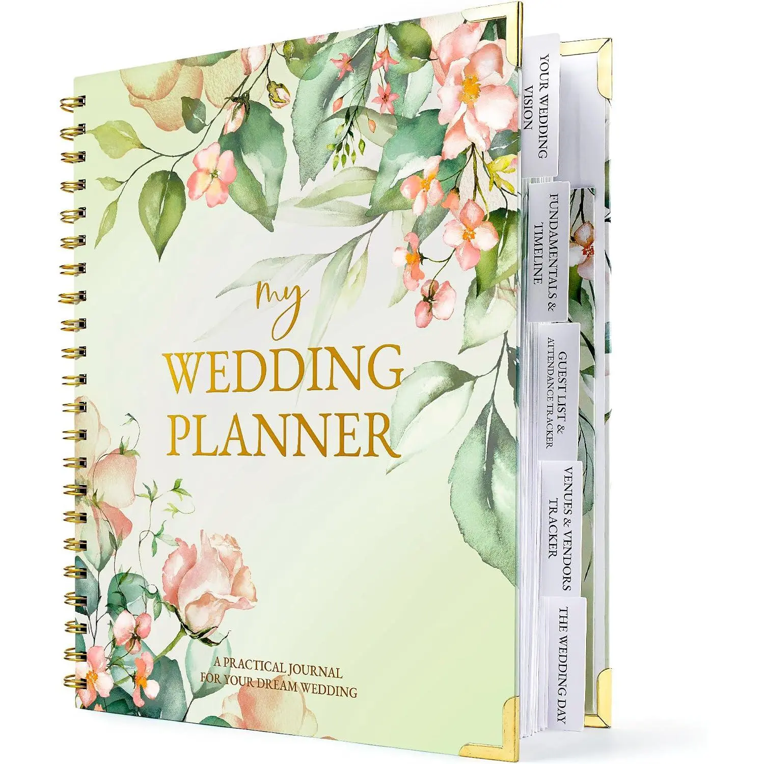 Wedding Planner Book and Organizer – 132 Page Wedding Planning Book with Tabs, Storage Pockets & Checklists | Engagement Gift, Bridal Shower Gift & Wedding Planner Book Keepsake