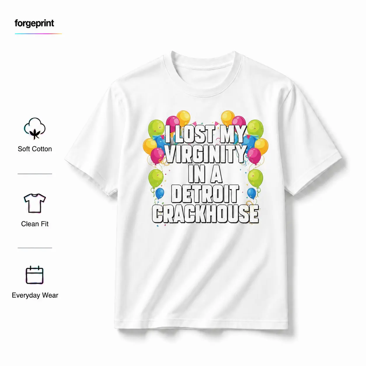 I Lost My Virginity In A Detroit Crackhouse - Meme Shirt, Offensive Shirt, Sarcastic Shirt, Ironic Shirt  Top Menswear Streetwear Crewneck