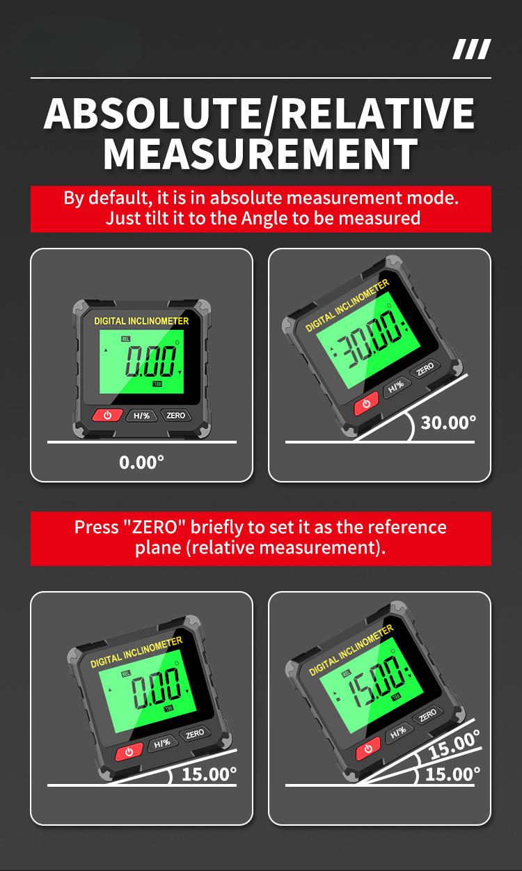 Measurable Four-Side Strong Magnetic Level Slope Straight Line Laser Goniometer Multifunctional Digital Display Inclinometer Multifunctional Stud and Wire Finder electronic laser Self-Leveling Rechargeable