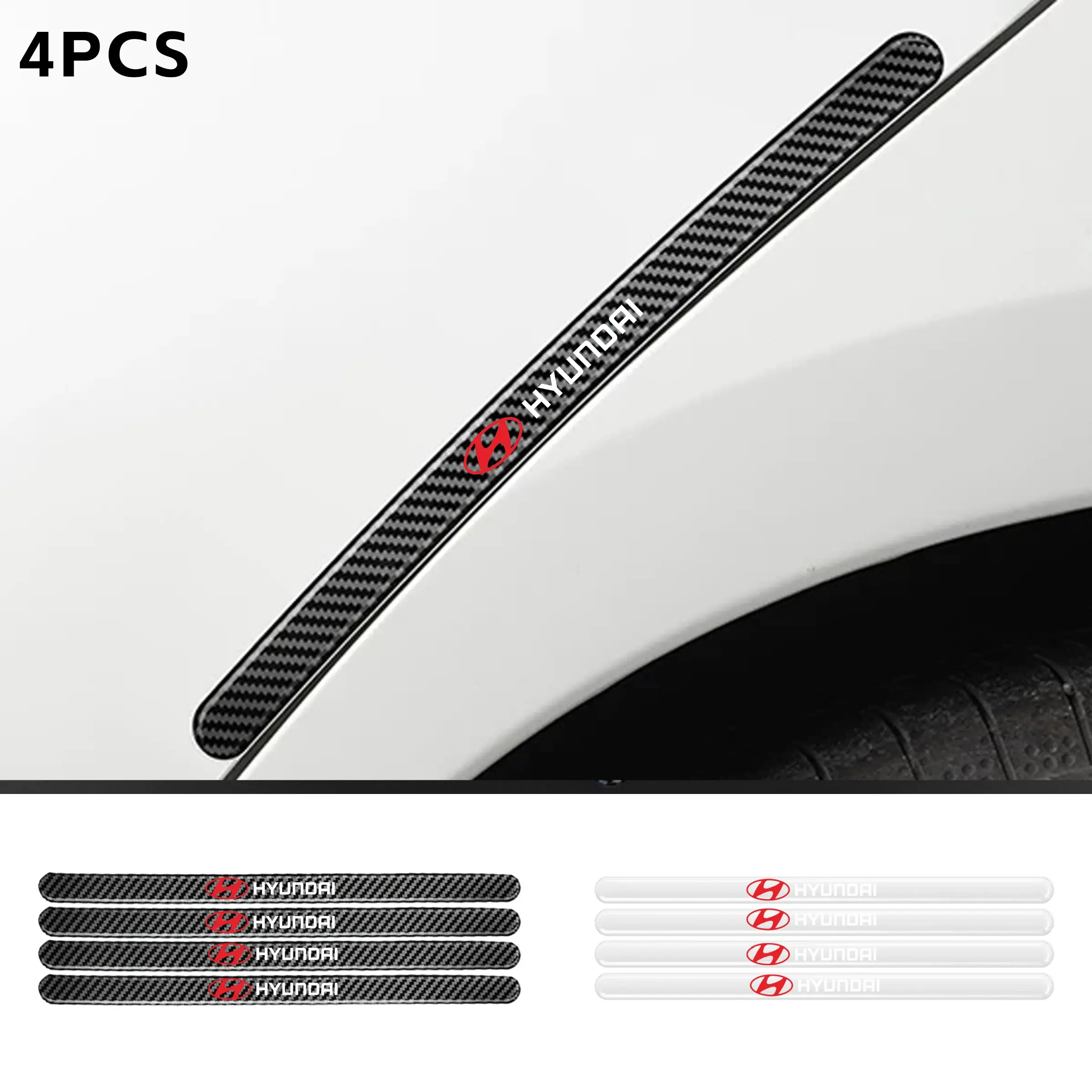 4pcs Extended Car Door Bumper Stickers, Front Grill Scratch Guards, Compatible with Hyundai I10, I20, I30, I40, Ix35, N Series, Kona, Santa Fe, Tucson