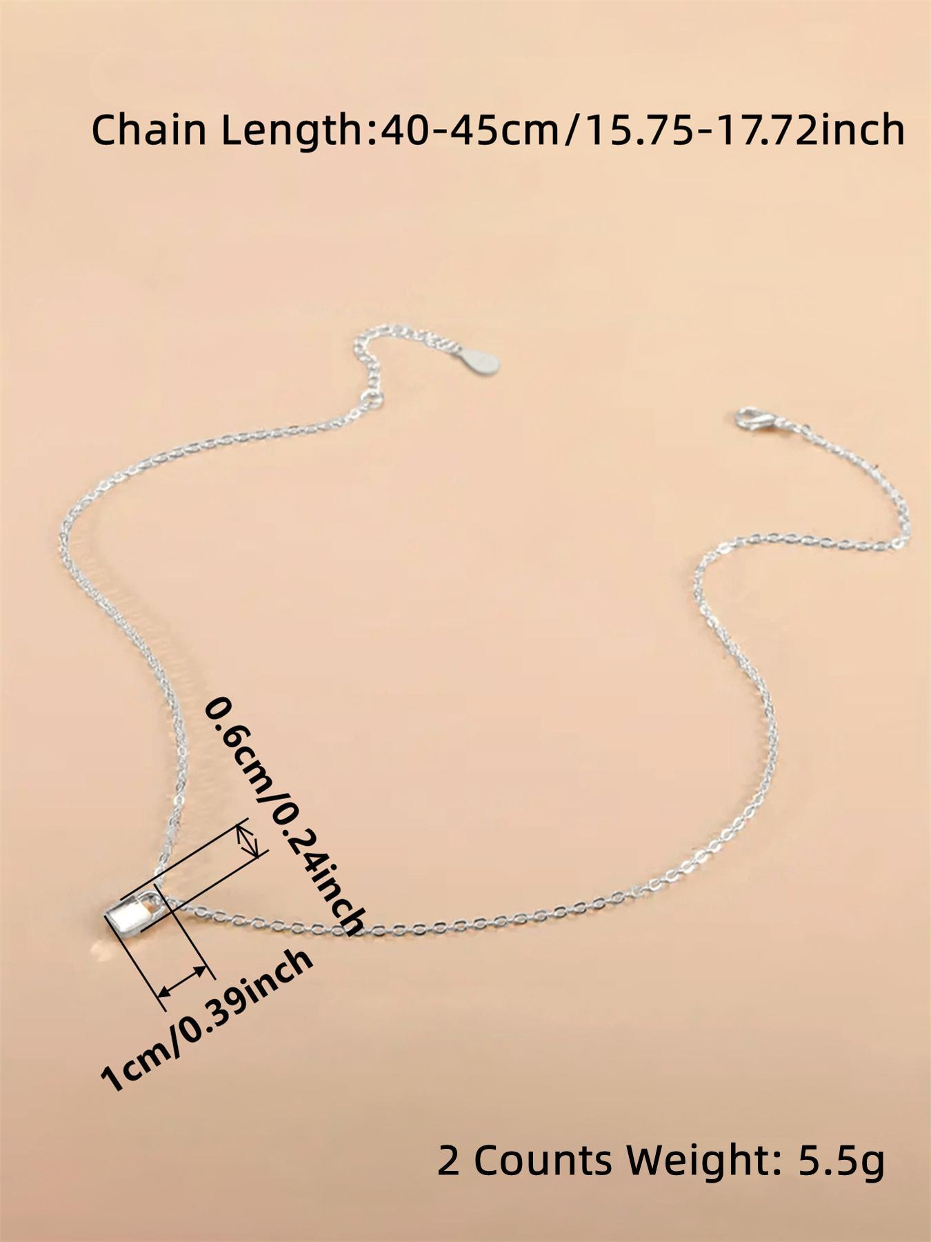 925 Sterling Silver Lock Design Pendant Necklace for Women, Dainty Necklace, Minimalist Chain Necklace, Fashion Jewelry for Party, Daily Clothing Decor, Trendy All-match & Exquisite Jewelry for Birthday Gift