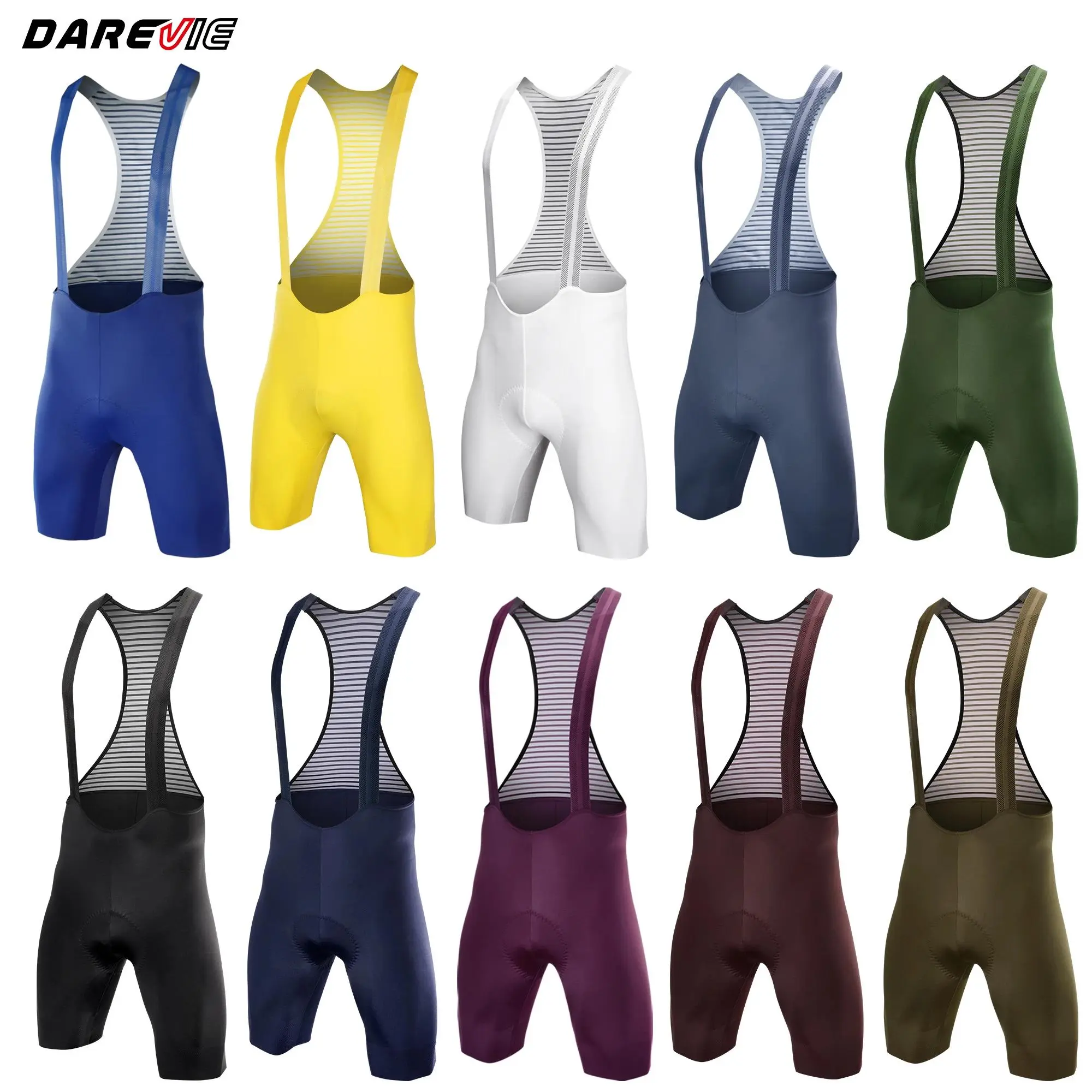 DAREVIE Men's Cycling Bretelle Seamless 2.0 PRO Level Men Cycling Shorts 6H 500KM Ride Men's Cycling Bib Shorts 4-Way Stretch