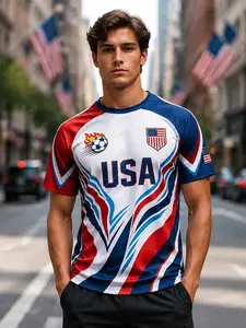 American Football Jersey, Usa Fan Gift, Slim Fit Sporty T-Shirt, Breathable Training Top, Lightweight Comfort, All Seasons, Football Tee