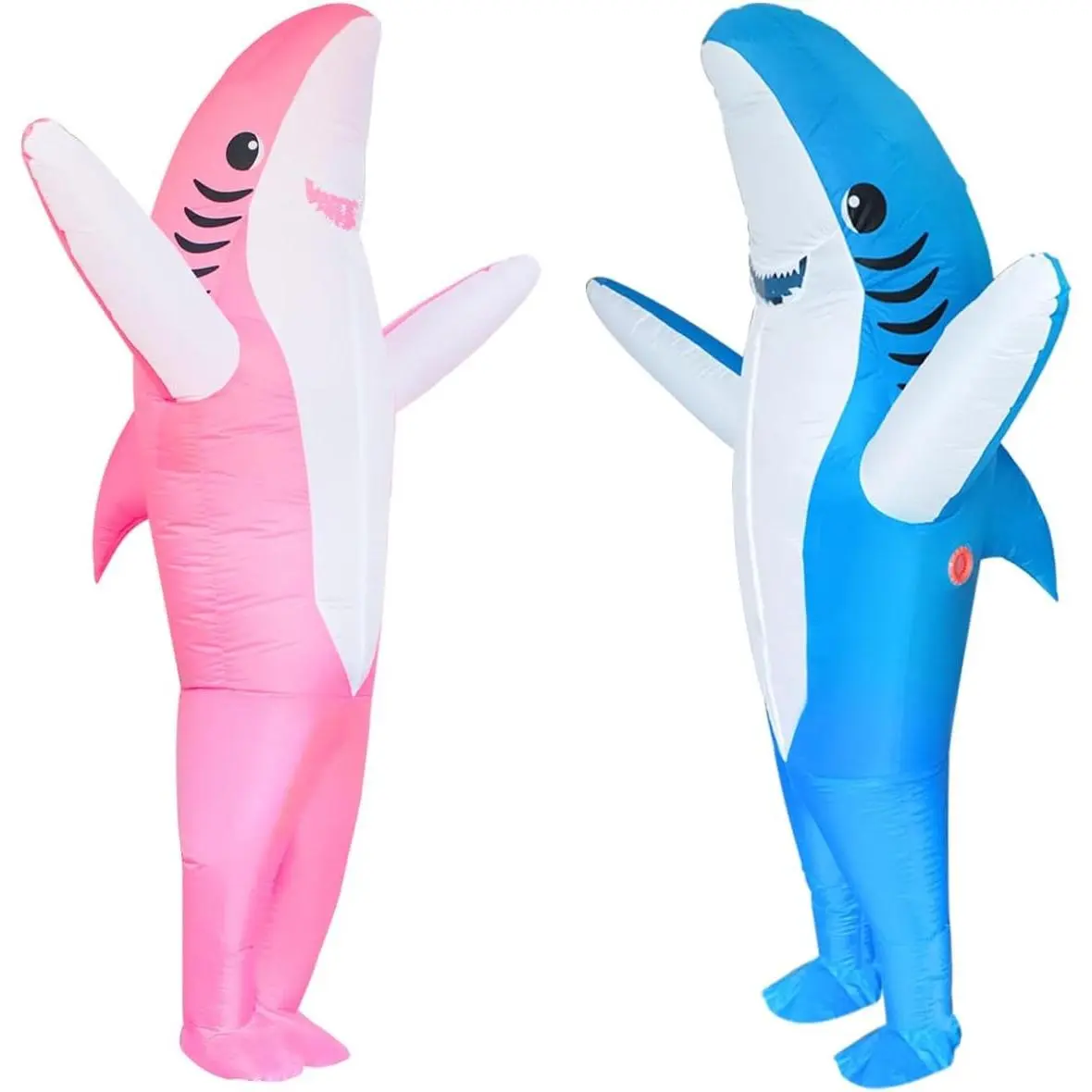 Couples Inflatable Shark Costume for Adults Funny Halloween Blow Up His and Hers Cosplay Duo Costumes 2 Pack(Gift)