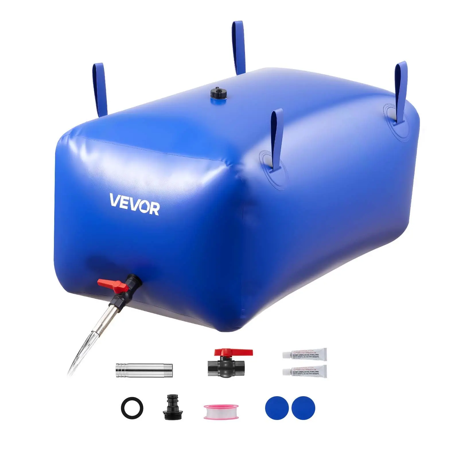 VEVOR Water Storage Bladder 63.4 Gallon Large Capacity Water Bag, Portable Collapsible Soft Waters Container, Leakproof Tear-Resistant PVC Emergency Waters Storage Tank for RV Truck Outdoor Use